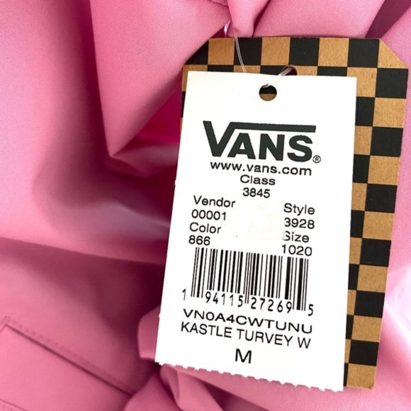 VANS Kastle Turvey Windbreaker Fuchsia Pink Women Zip Hooded Jacket VN0A4CWTUNU - Picture 11 of 13